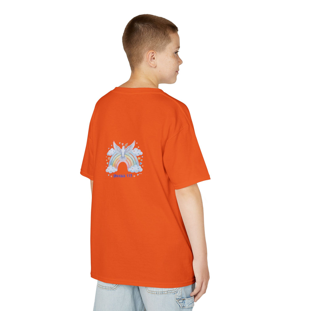 Christian Kids T-Shirt — "God Keeps His Promises" Rainbow Dove Tee | Psalm 145:13