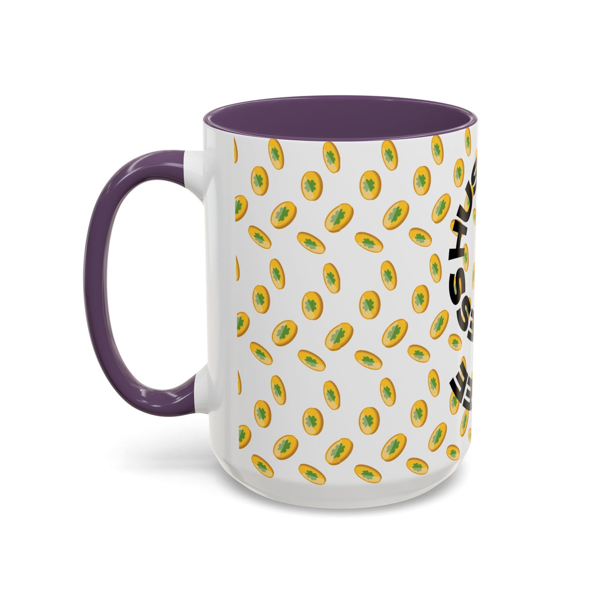 Hustle More Coffee Mug — Avocado Pattern Accent Mug (11/15oz