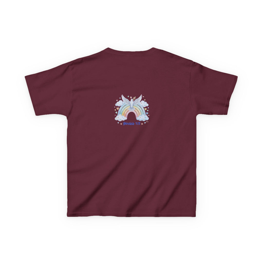Christian Kids T-Shirt — "God Keeps His Promises" Rainbow Dove Tee | Psalm 145:13