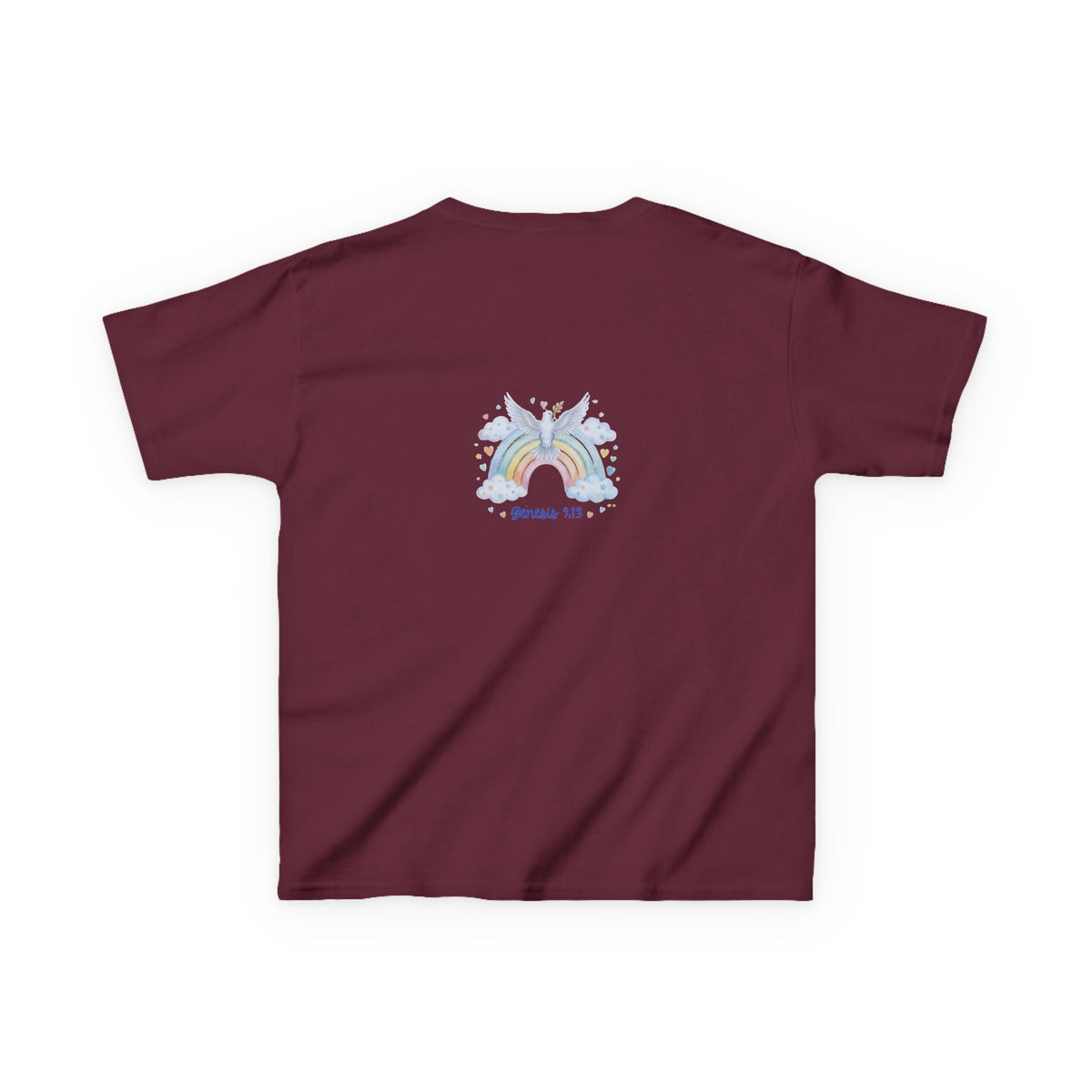 Christian Kids T-Shirt — "God Keeps His Promises" Rainbow Dove Tee | Psalm 145:13