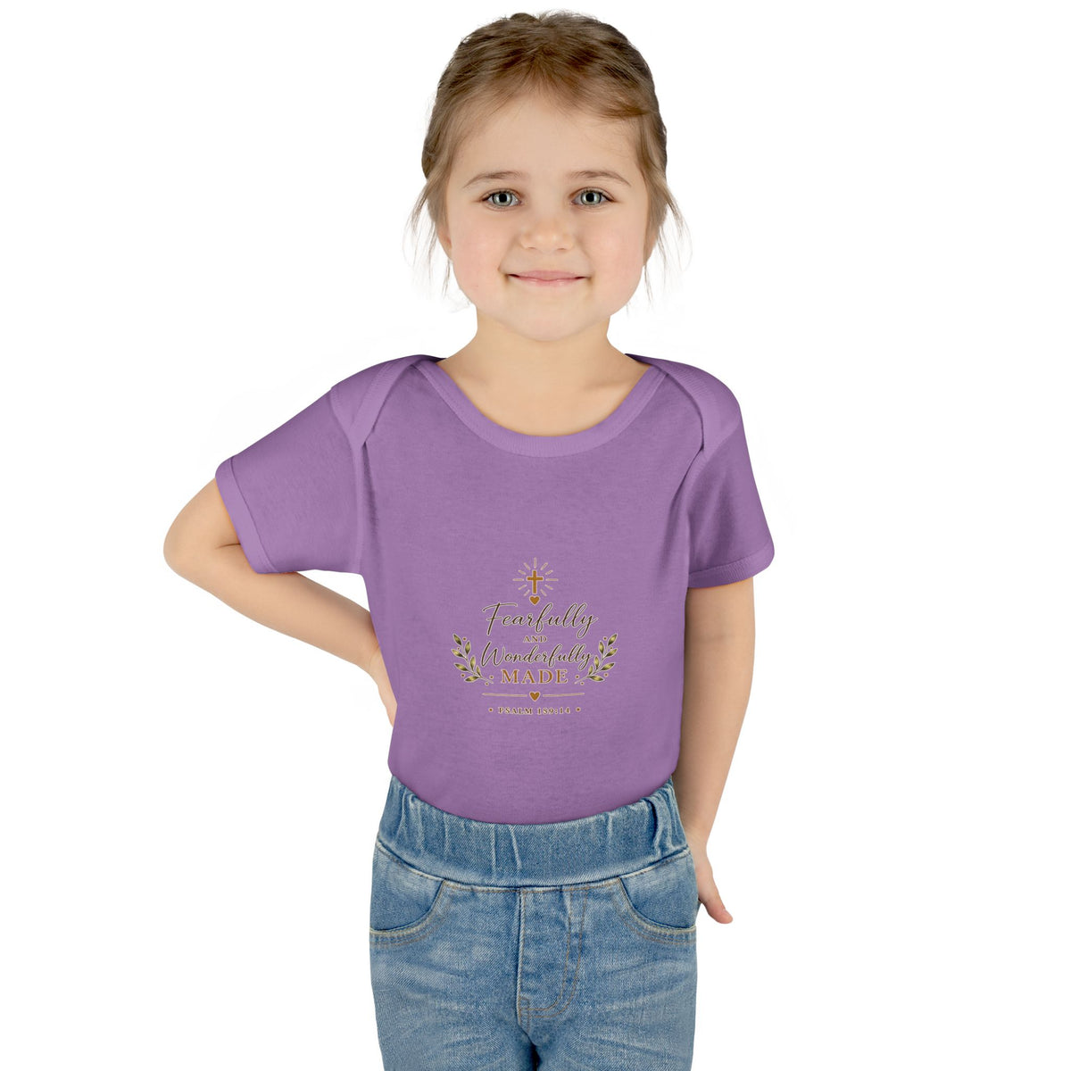 Fearfully & Wonderfully Made Baby Bodysuit | Christian Baptism Gift Onesie