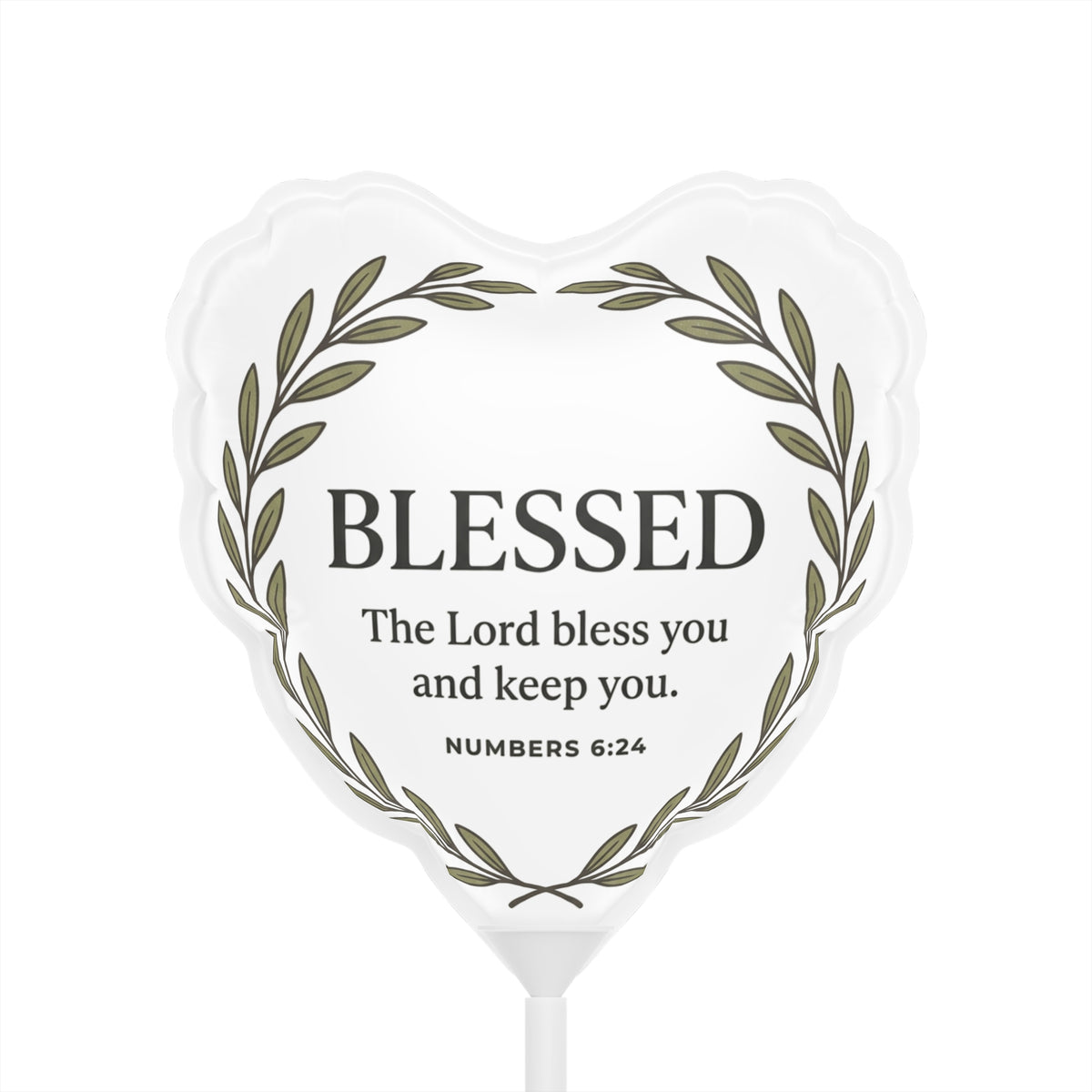 Blessed Heart Balloon — "BLESSED" Bible Verse (Numbers 6:24) 6" Religious Party Favor