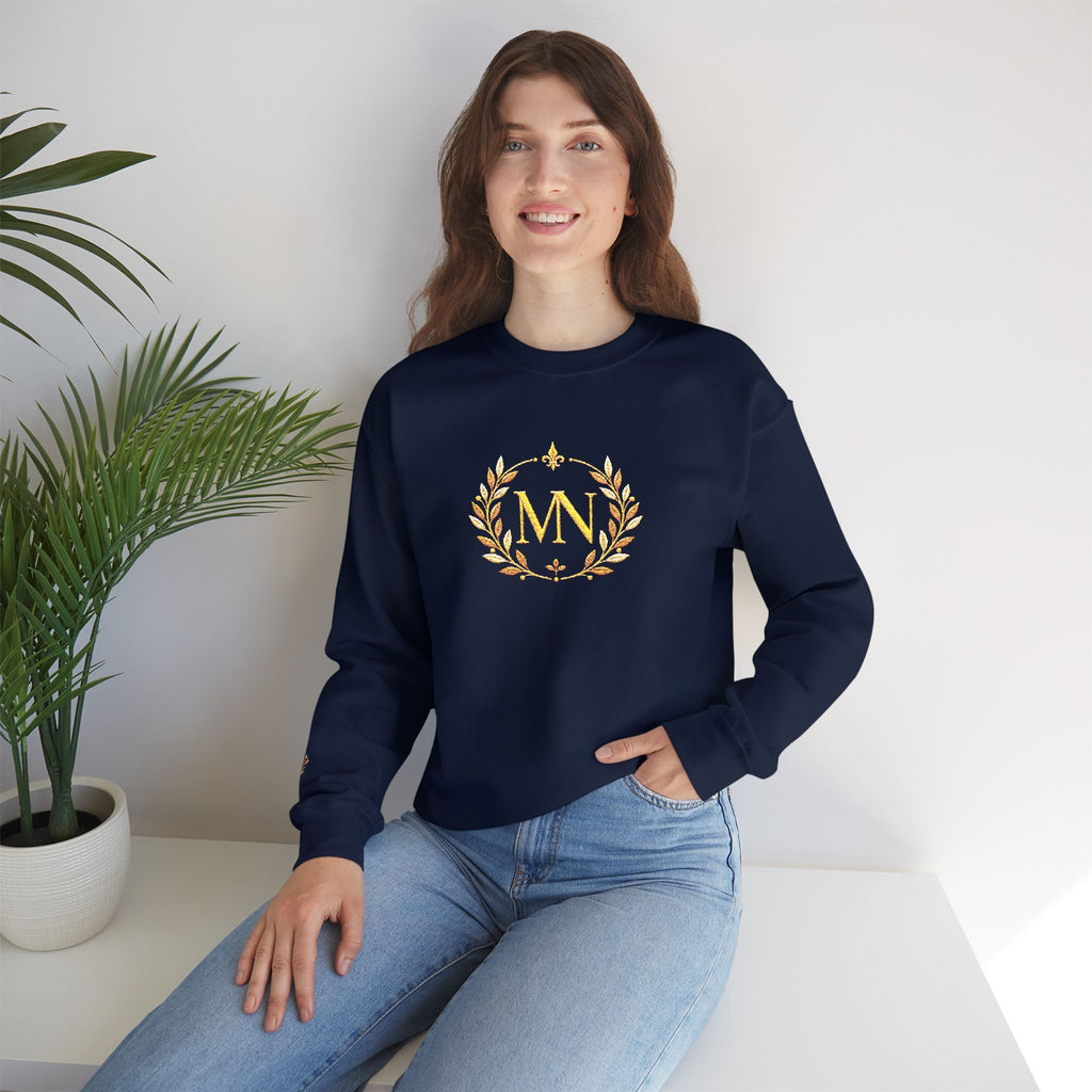 Gold Laurel Monogram Crewneck Sweatshirt