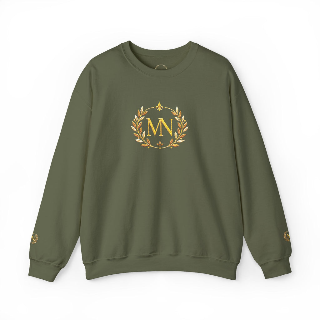 Gold Laurel Monogram Crewneck Sweatshirt