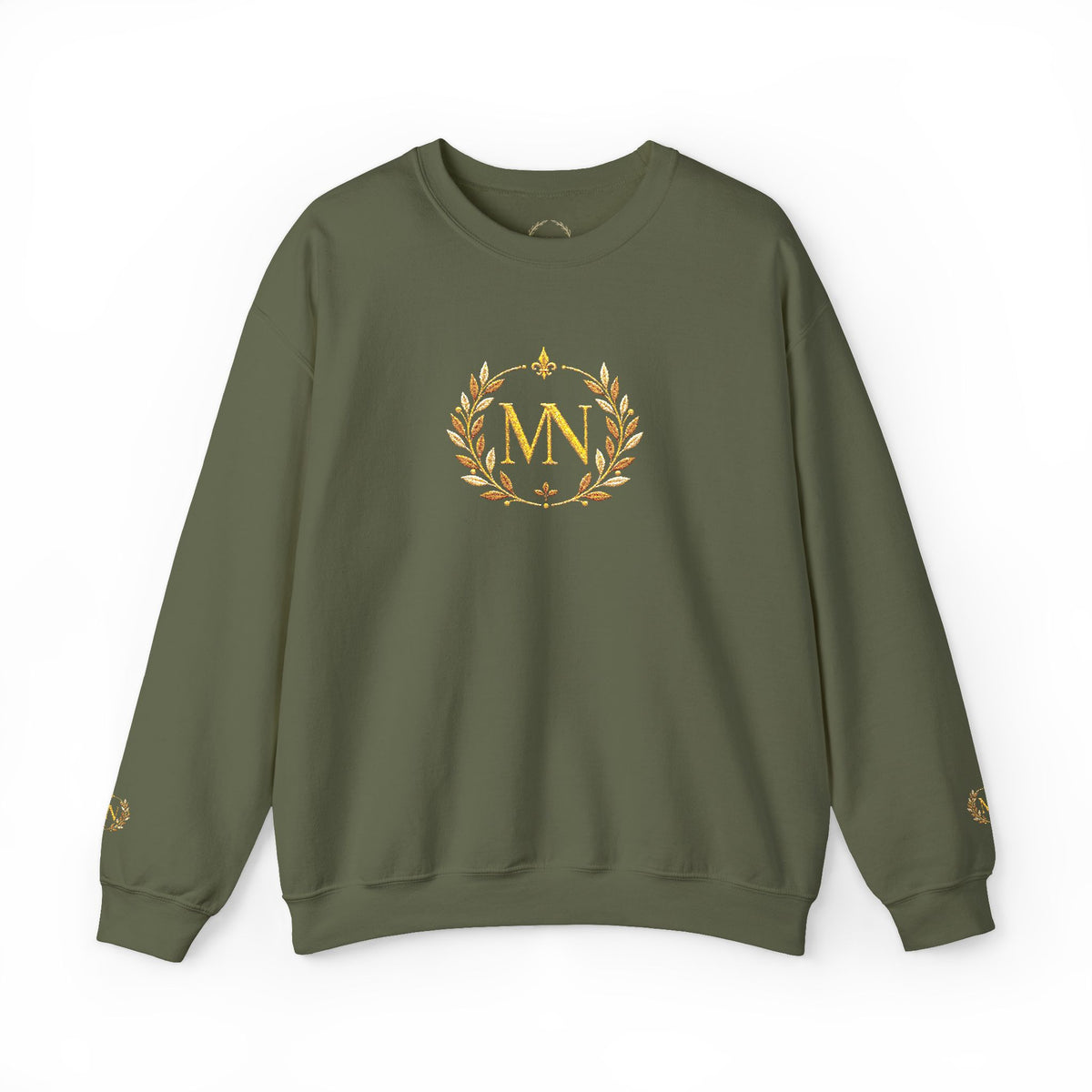 Gold Laurel Monogram Crewneck Sweatshirt