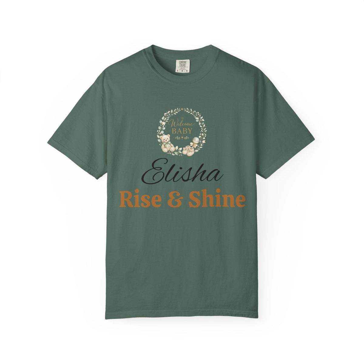 Personalized 'Rise & Shine' T-Shirt — Custom Name Floral Monogram Tee