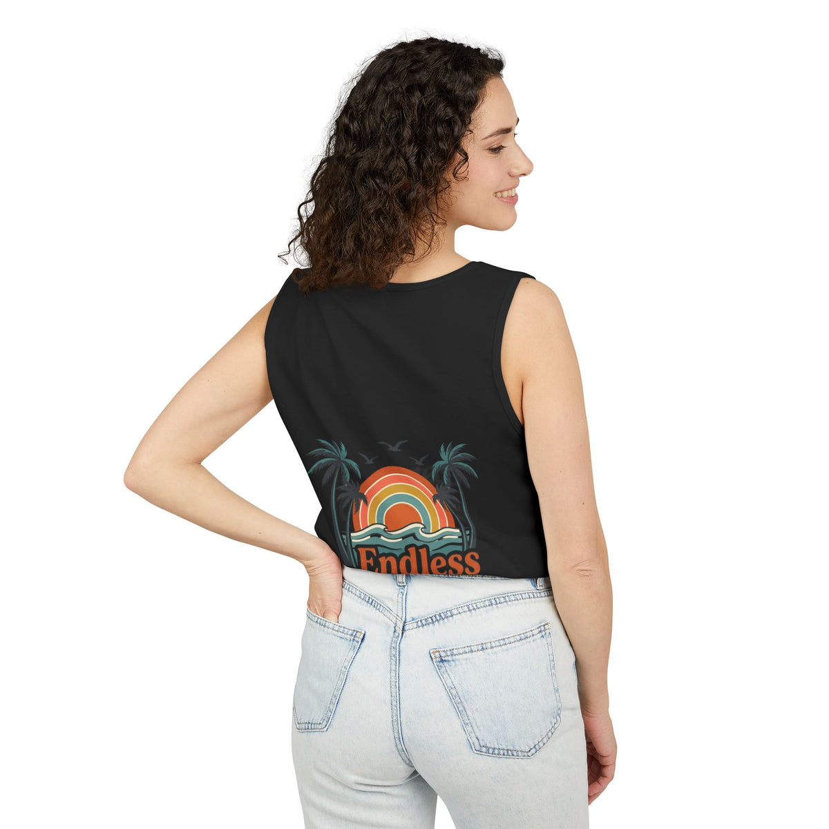 Endless Summer Tank Top — Retro Beach Palm Tree Surf Graphic