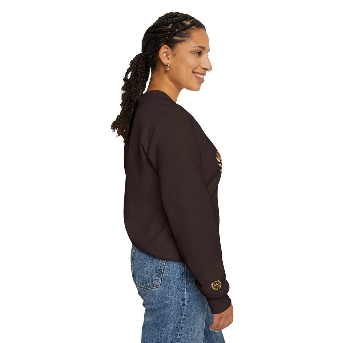 Gold Laurel Monogram Crewneck Sweatshirt
