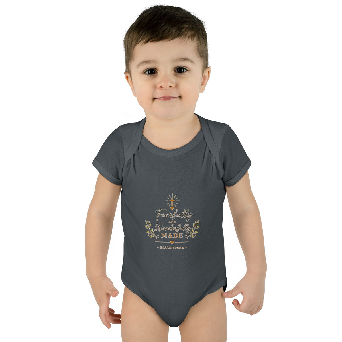 Fearfully & Wonderfully Made Baby Bodysuit | Christian Baptism Gift Onesie