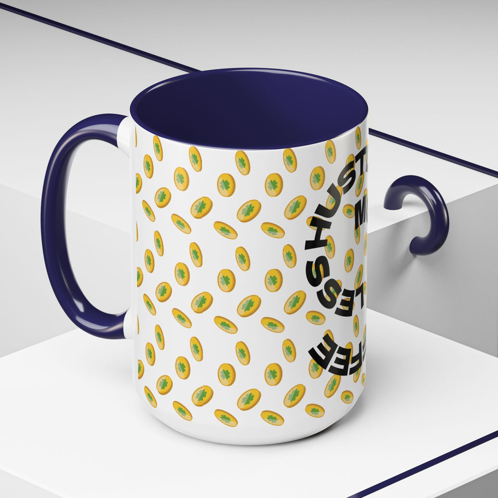 Hustle More Coffee Mug — Avocado Pattern Accent Mug (11/15oz