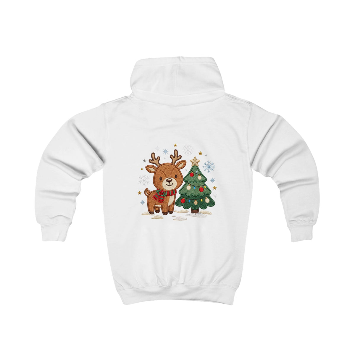 Kids Christmas Hoodie — Reindeer Holiday Sweatshirt for Toddlers, 80% Cotton, Kangaroo Pocket