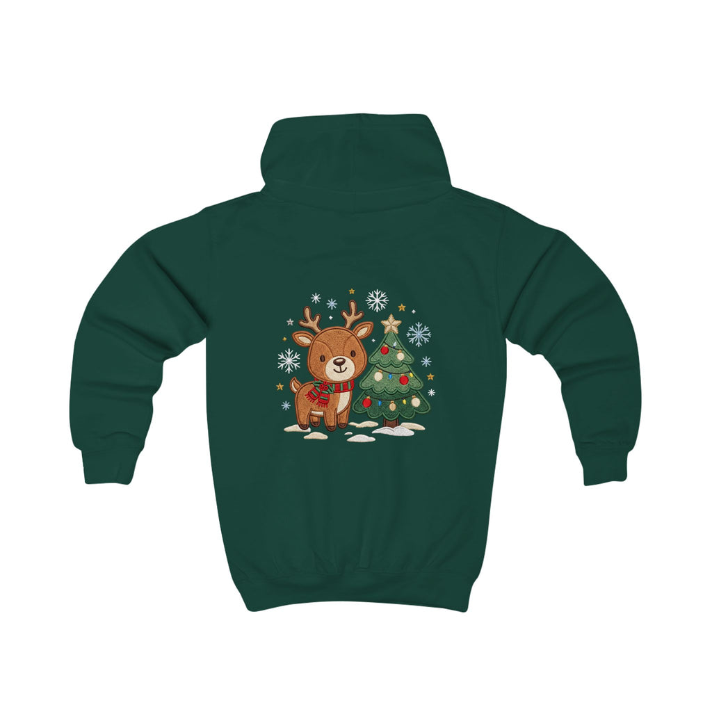 Kids Christmas Hoodie — Reindeer Holiday Sweatshirt for Toddlers, 80% Cotton, Kangaroo Pocket