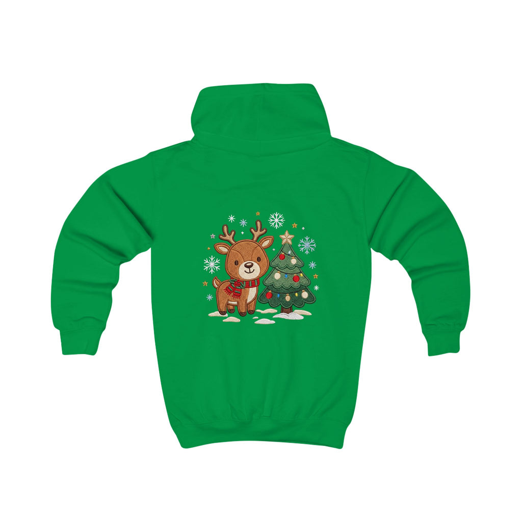 Kids Christmas Hoodie — Reindeer Holiday Sweatshirt for Toddlers, 80% Cotton, Kangaroo Pocket