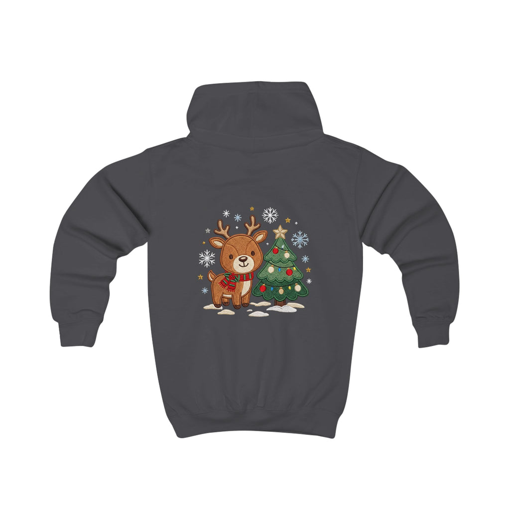 Kids Christmas Hoodie — Reindeer Holiday Sweatshirt for Toddlers, 80% Cotton, Kangaroo Pocket