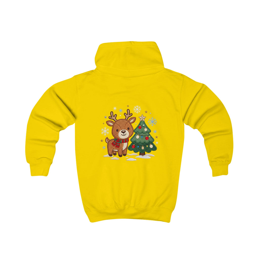 Kids Christmas Hoodie — Reindeer Holiday Sweatshirt for Toddlers, 80% Cotton, Kangaroo Pocket