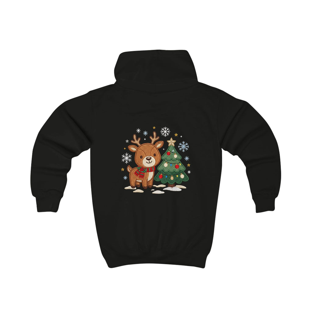 Kids Christmas Hoodie — Reindeer Holiday Sweatshirt for Toddlers, 80% Cotton, Kangaroo Pocket