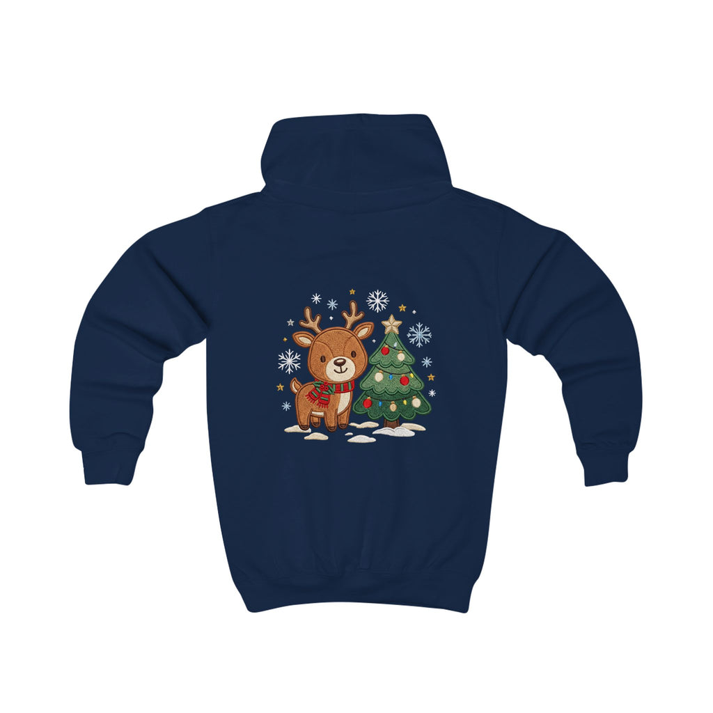 Kids Christmas Hoodie — Reindeer Holiday Sweatshirt for Toddlers, 80% Cotton, Kangaroo Pocket