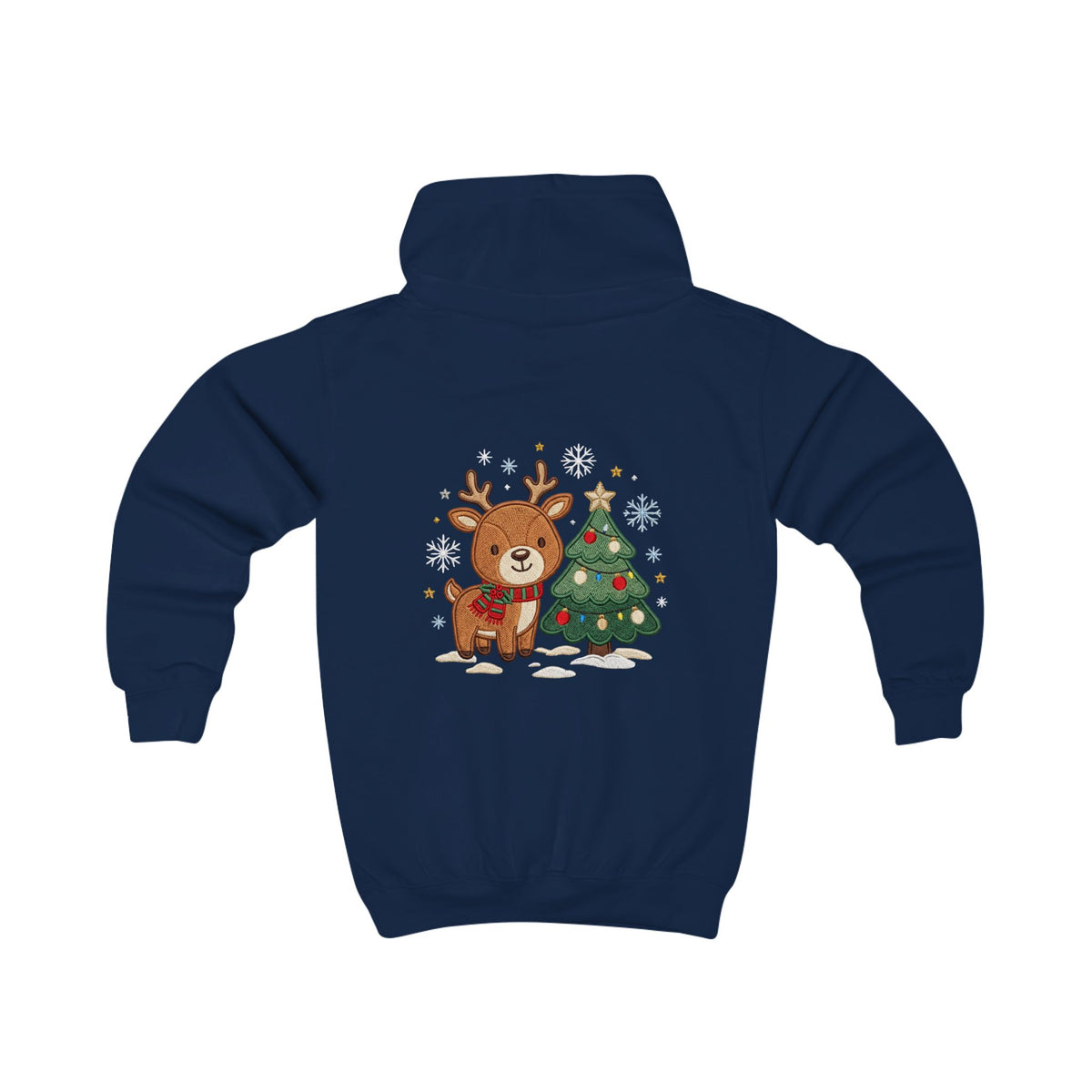 Kids Christmas Hoodie — Reindeer Holiday Sweatshirt for Toddlers, 80% Cotton, Kangaroo Pocket