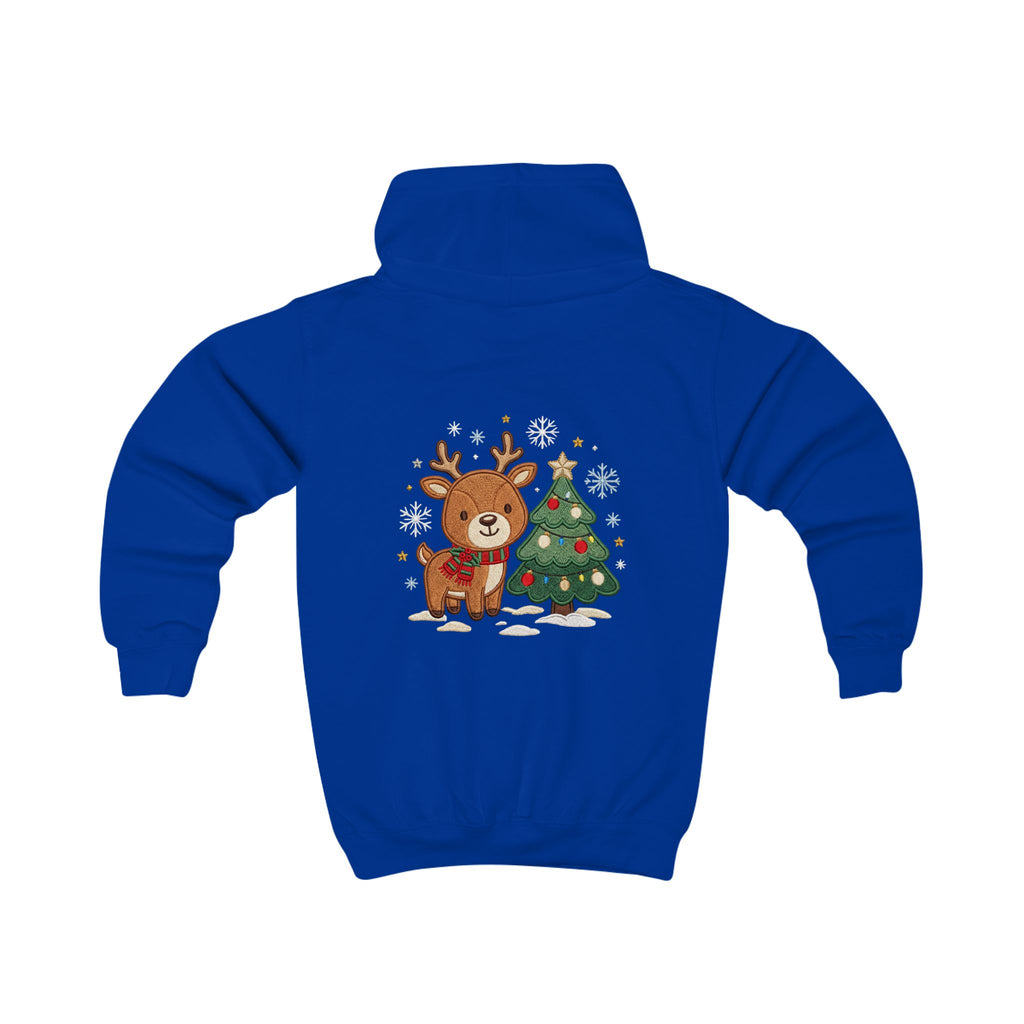 Kids Christmas Hoodie — Reindeer Holiday Sweatshirt for Toddlers, 80% Cotton, Kangaroo Pocket