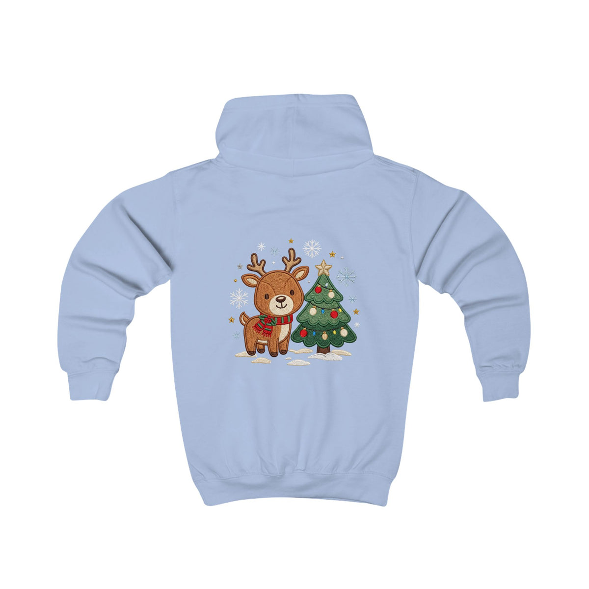 Kids Christmas Hoodie — Reindeer Holiday Sweatshirt for Toddlers, 80% Cotton, Kangaroo Pocket