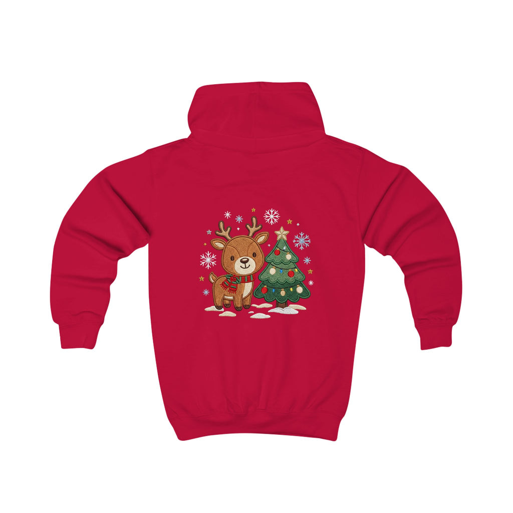Kids Christmas Hoodie — Reindeer Holiday Sweatshirt for Toddlers, 80% Cotton, Kangaroo Pocket