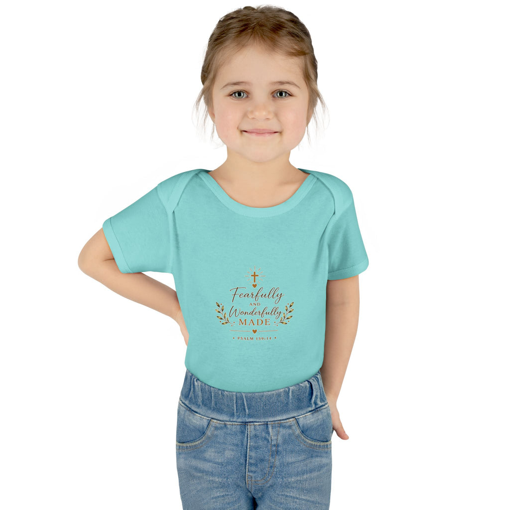 Fearfully & Wonderfully Made Baby Bodysuit | Christian Baptism Gift Onesie