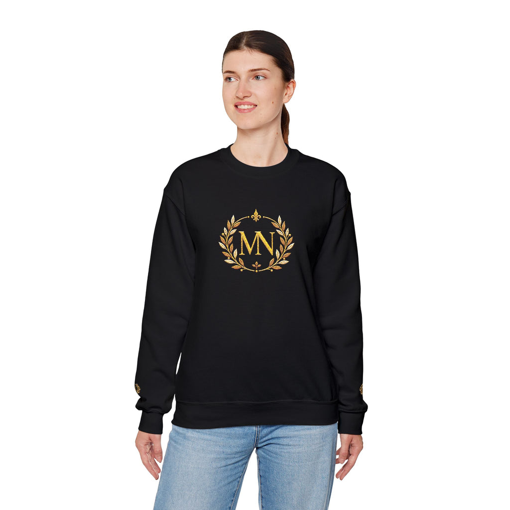 Gold Laurel Monogram Crewneck Sweatshirt