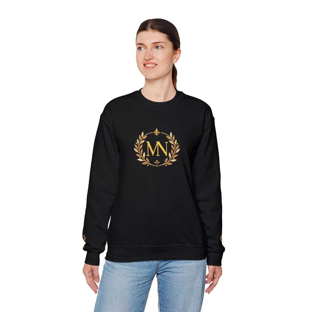 Gold Laurel Monogram Crewneck Sweatshirt