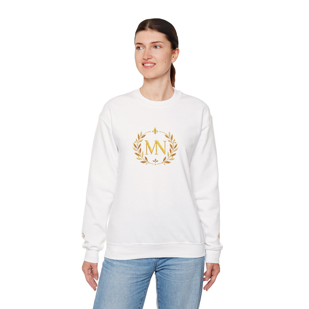 Gold Laurel Monogram Crewneck Sweatshirt