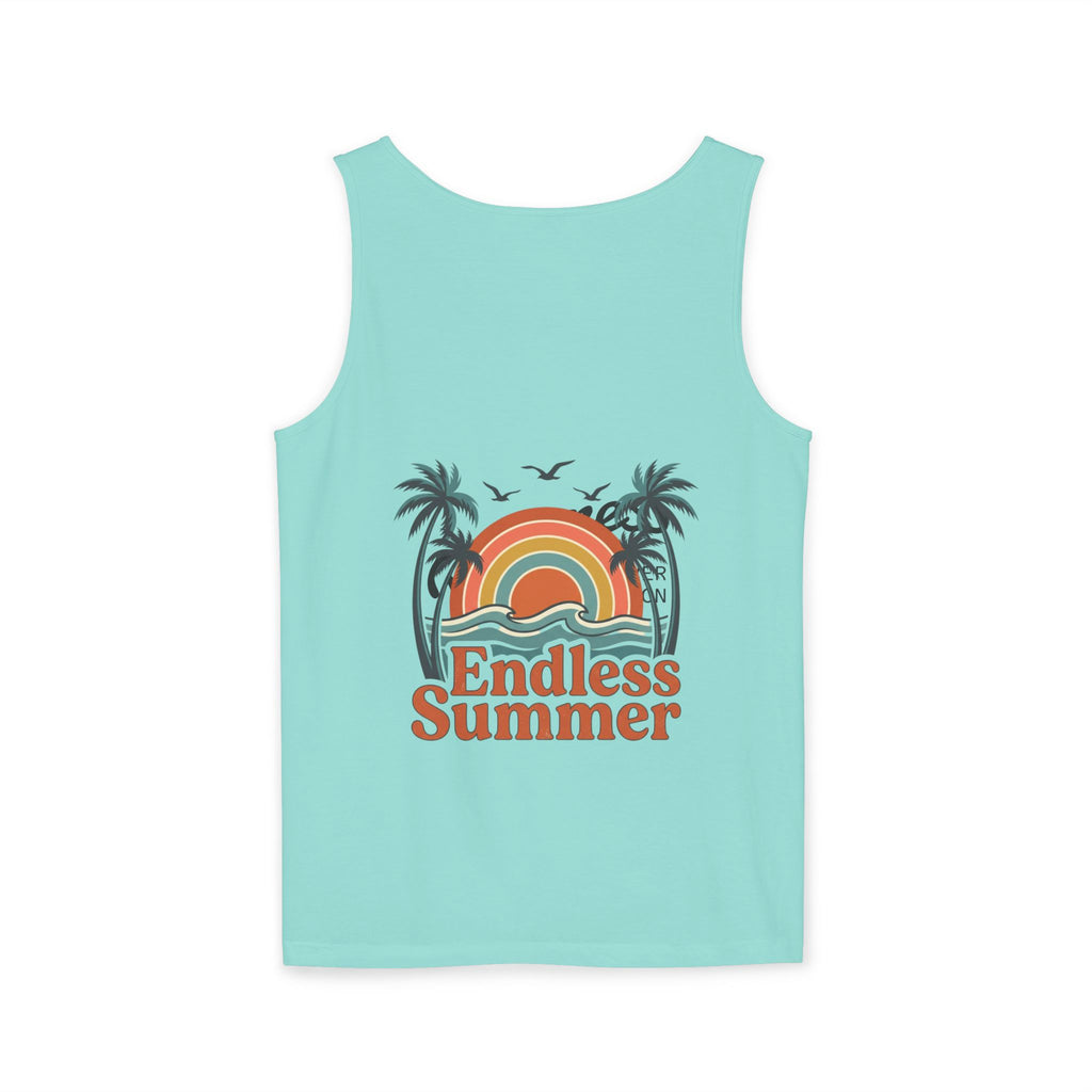 Endless Summer Tank Top — Retro Beach Palm Tree Surf Graphic