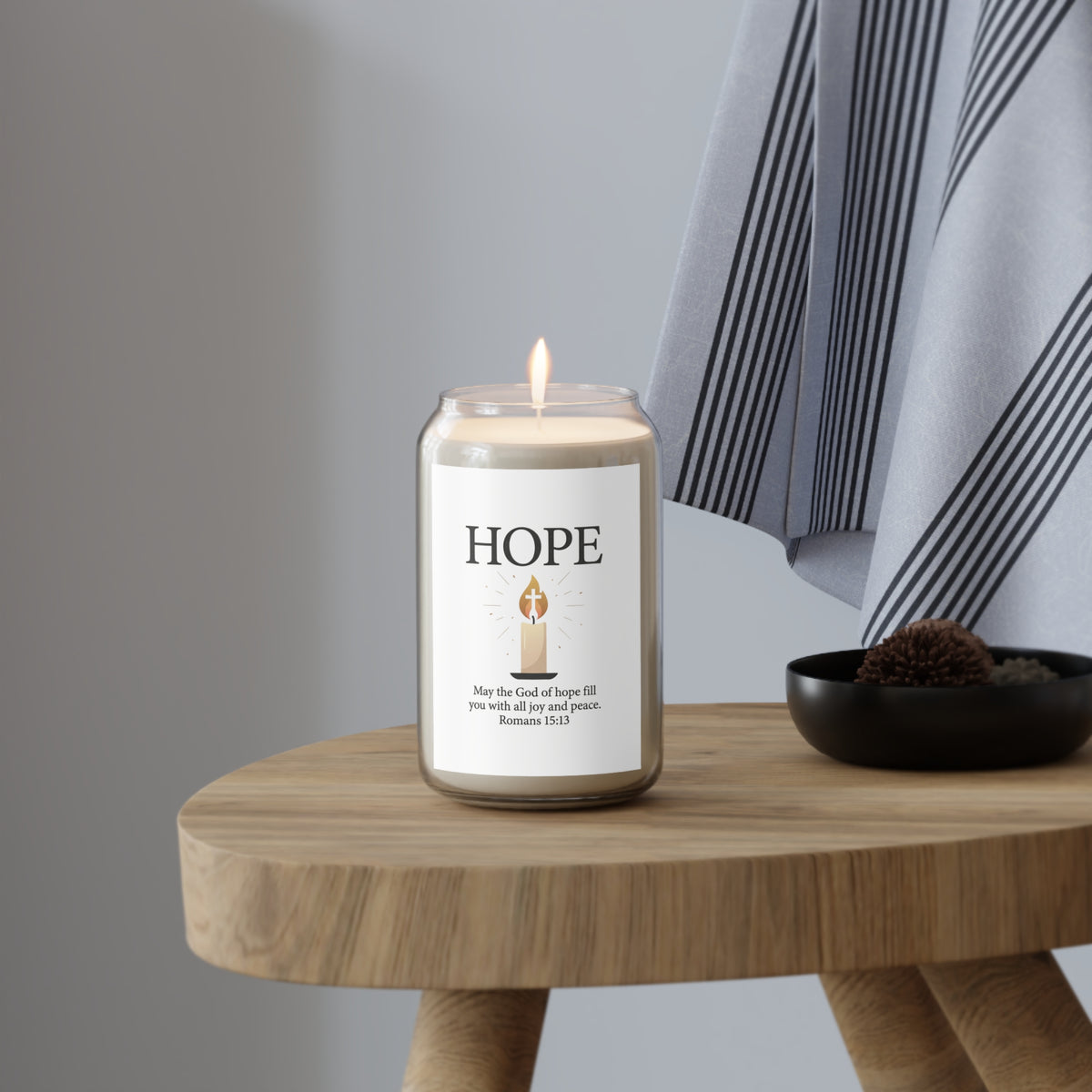 Hope Soy Candle — Romans 15:13 Inspirational Prayer Candle | Faith Gift (13.75oz)