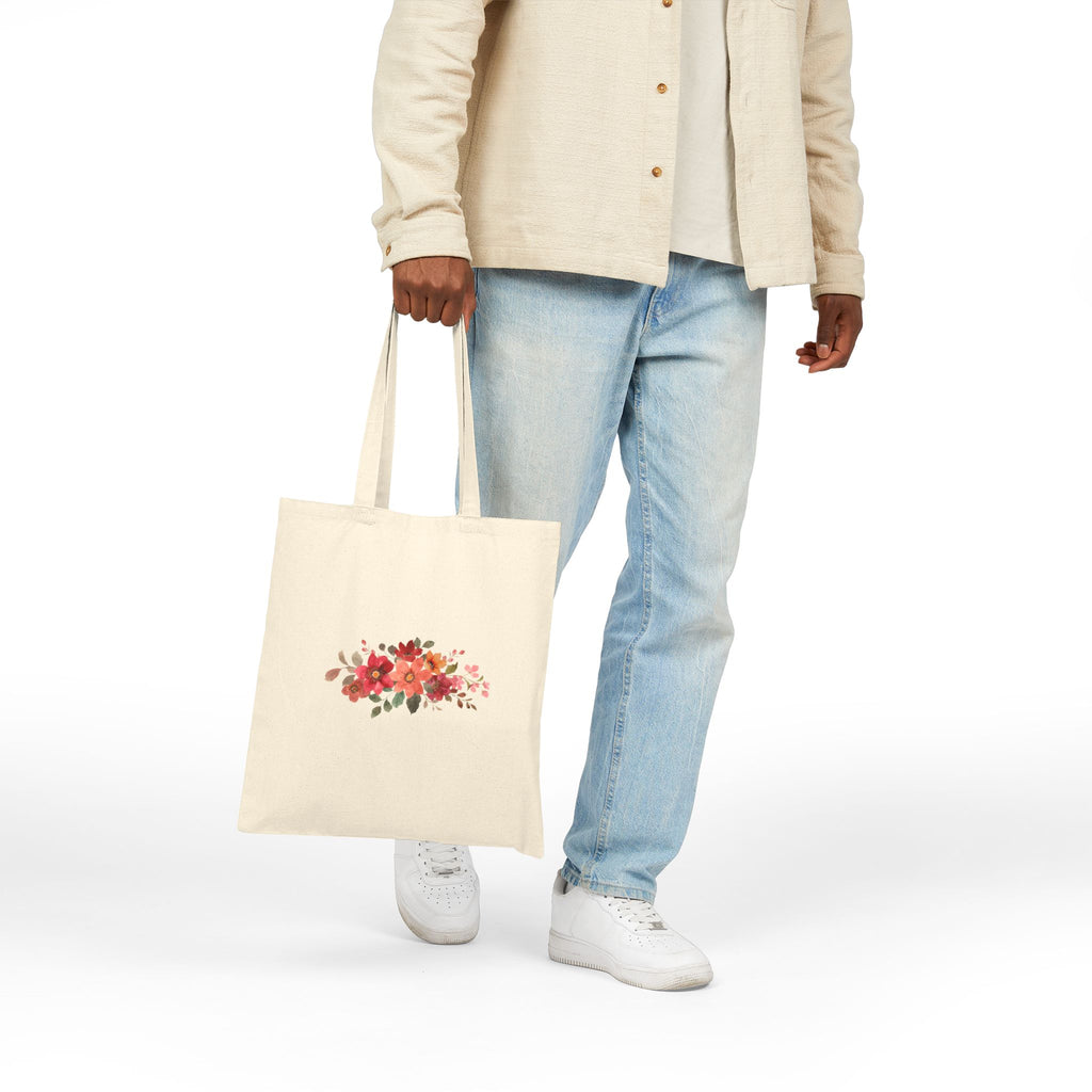 Grow & Bloom Floral Canvas Tote Bag