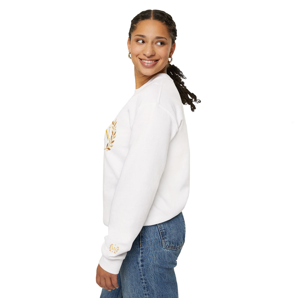 Gold Laurel Monogram Crewneck Sweatshirt