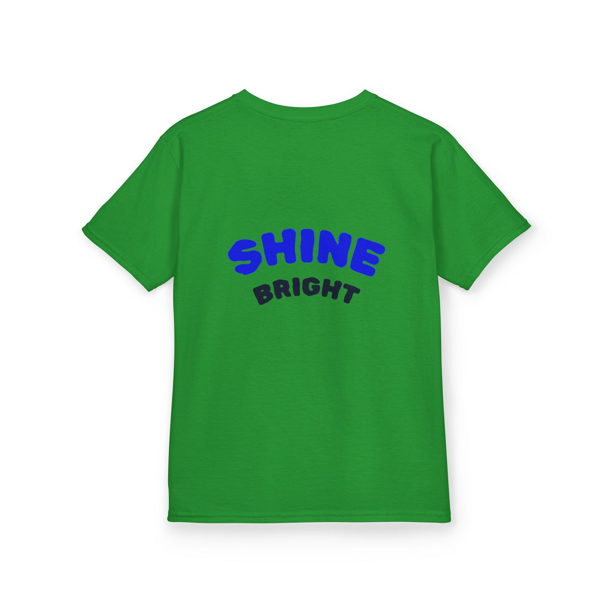 Kids Tee — "Be Kind, Be Cool" Dinosaur Graphic with "Shine Bright" Back