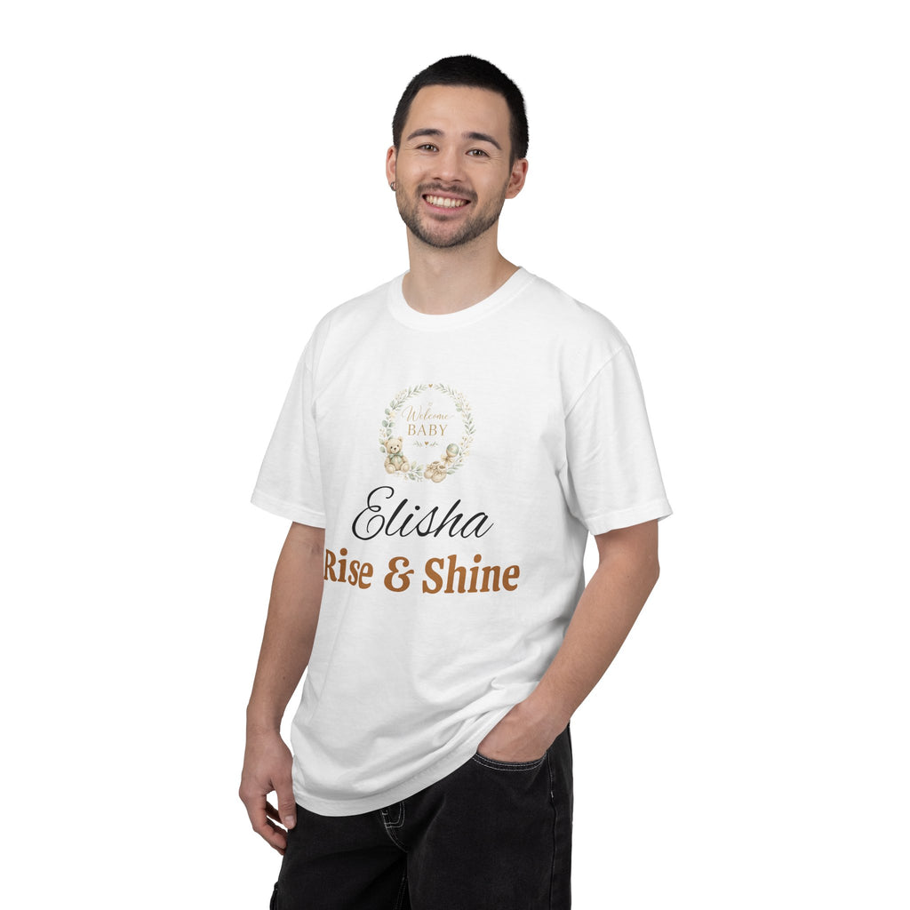 Personalized 'Rise & Shine' T-Shirt — Custom Name Floral Monogram Tee