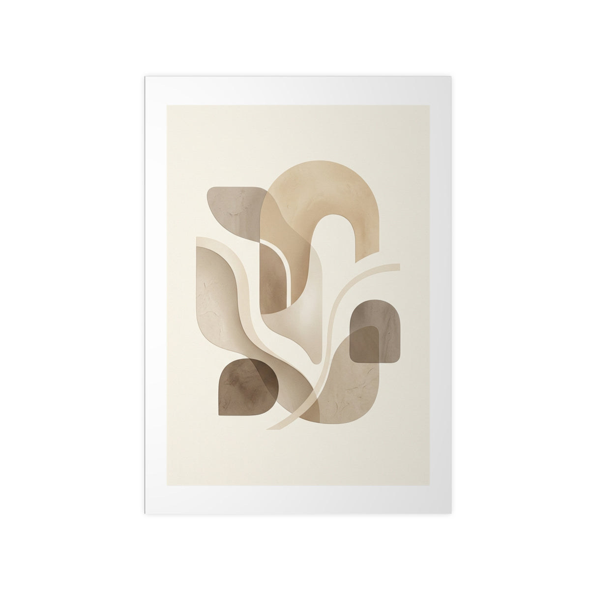 Beige Botanical Wall Art Poster — Minimalist Neutral Print, 250gsm Photo Paper, Matte or Satin
