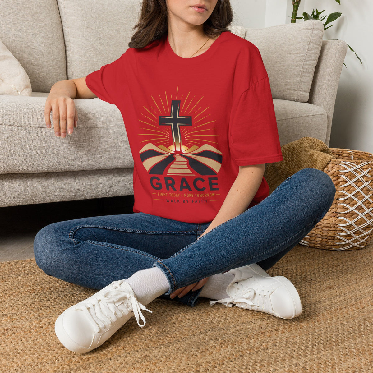 Grace Cross T-Shirt | Christian Faith Tee for Women & Men