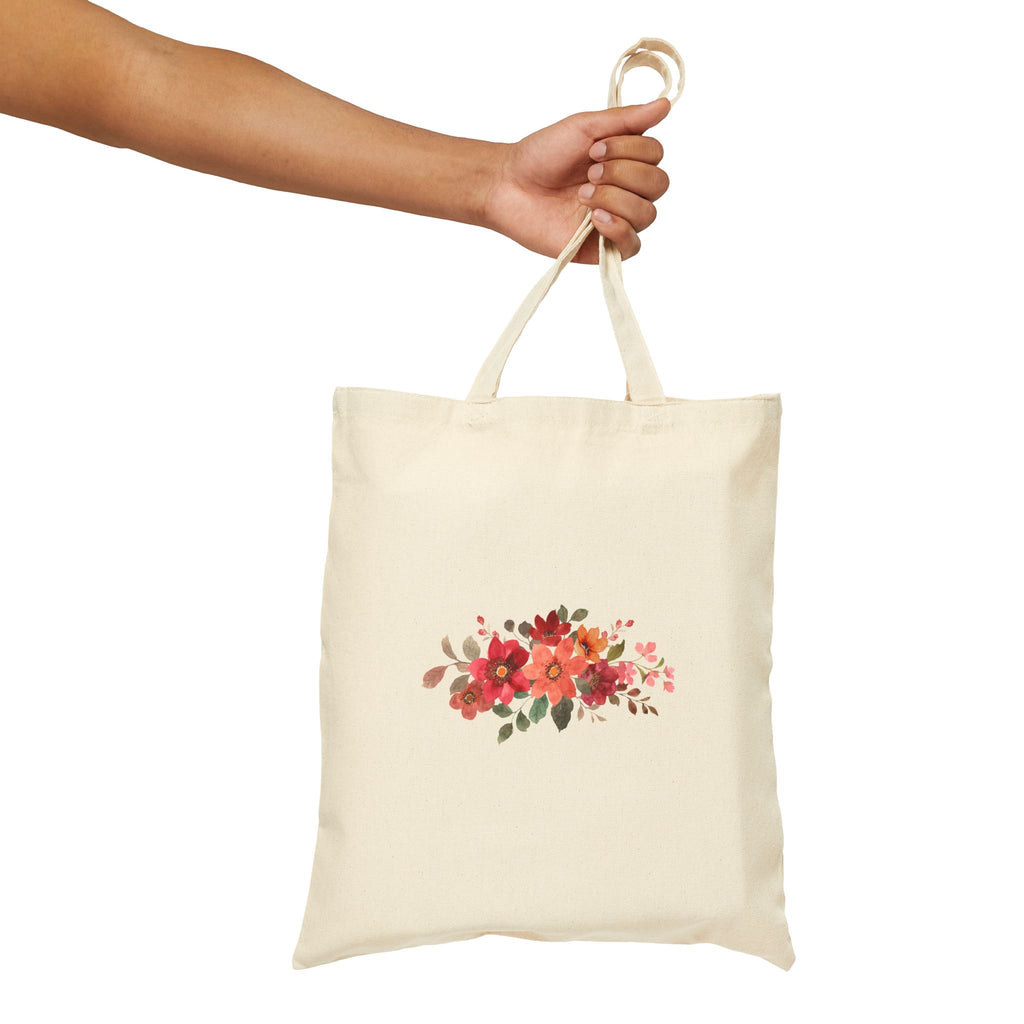 Grow & Bloom Floral Canvas Tote Bag