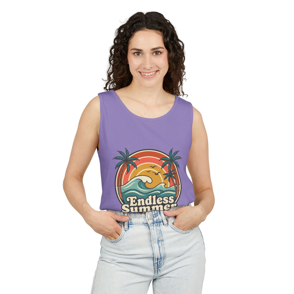 Endless Summer Tank Top — Retro Beach Palm Tree Surf Graphic