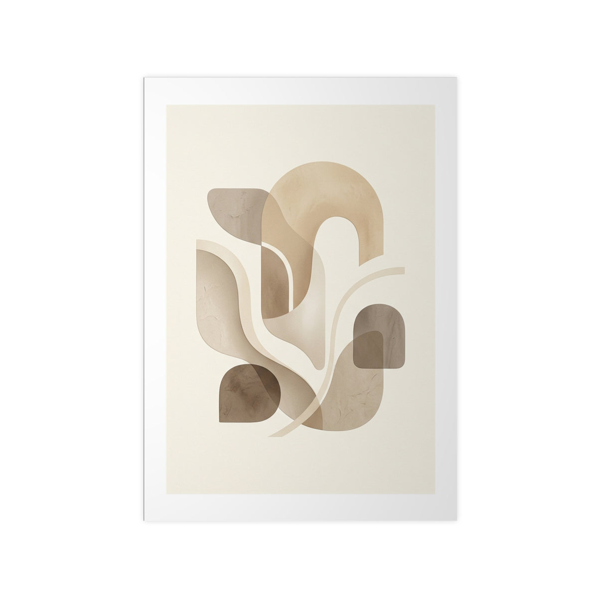 Beige Botanical Wall Art Poster — Minimalist Neutral Print, 250gsm Photo Paper, Matte or Satin
