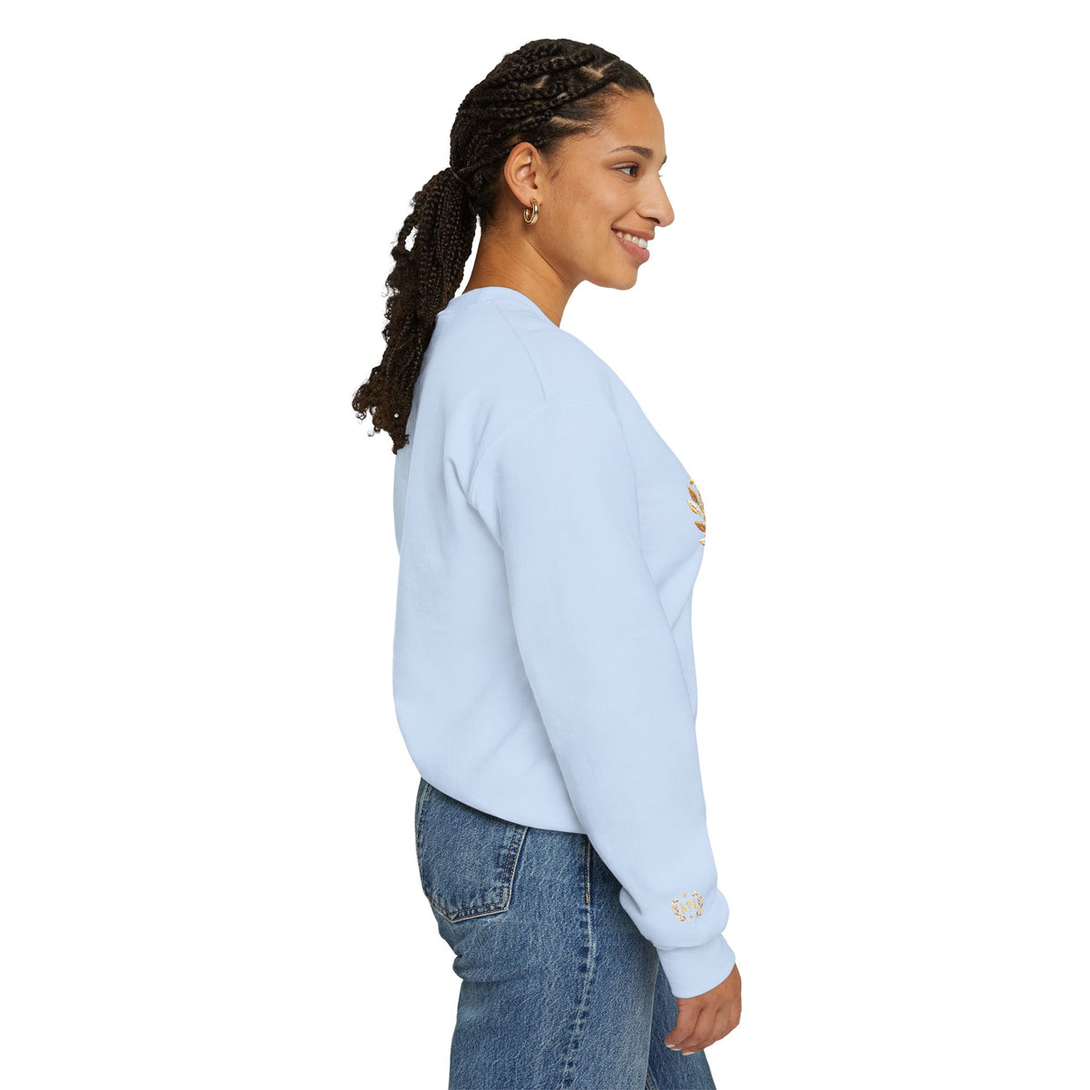 Gold Laurel Monogram Crewneck Sweatshirt