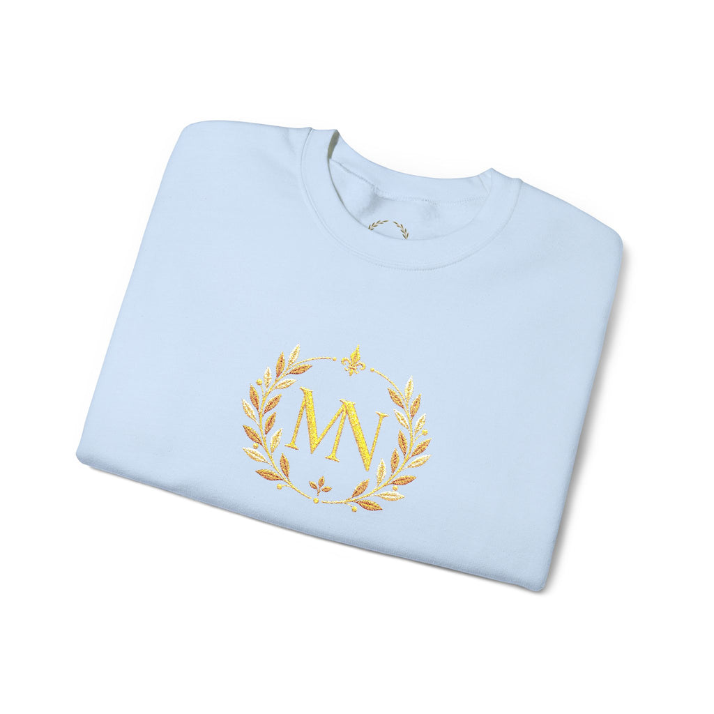 Gold Laurel Monogram Crewneck Sweatshirt