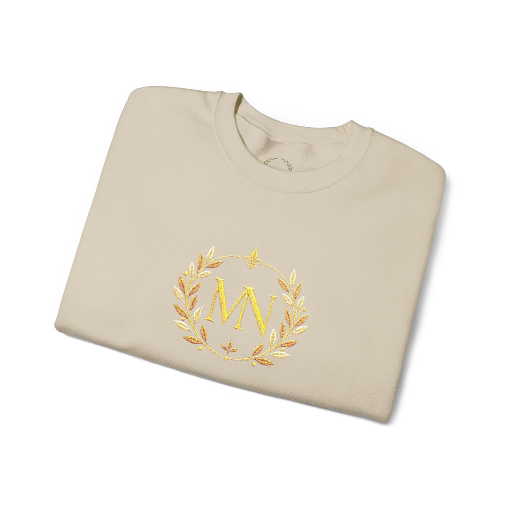 Gold Laurel Monogram Crewneck Sweatshirt