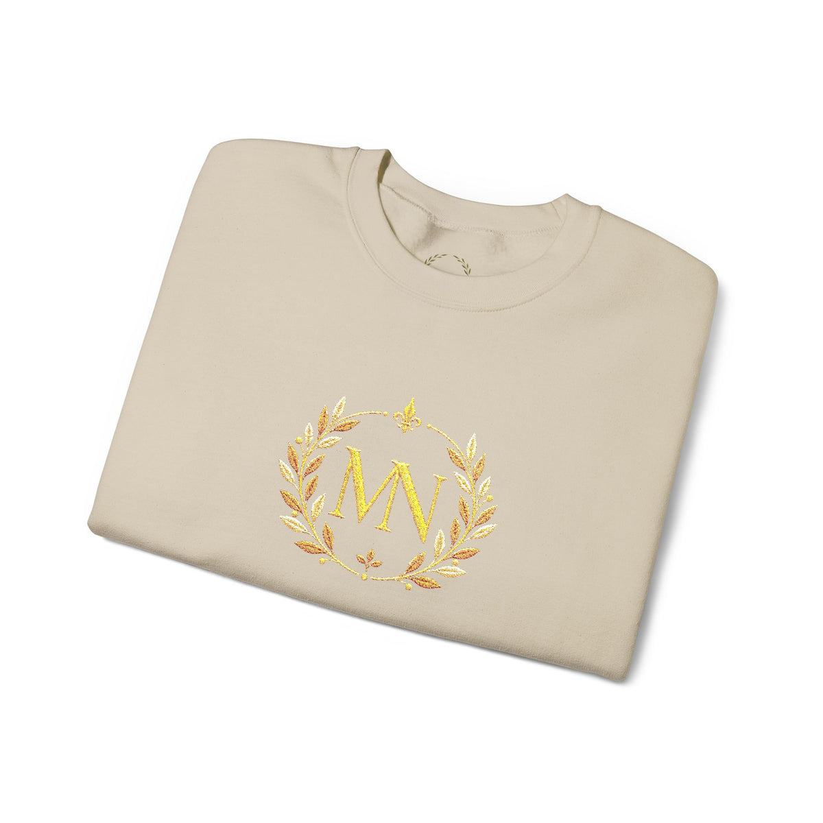 Gold Laurel Monogram Crewneck Sweatshirt