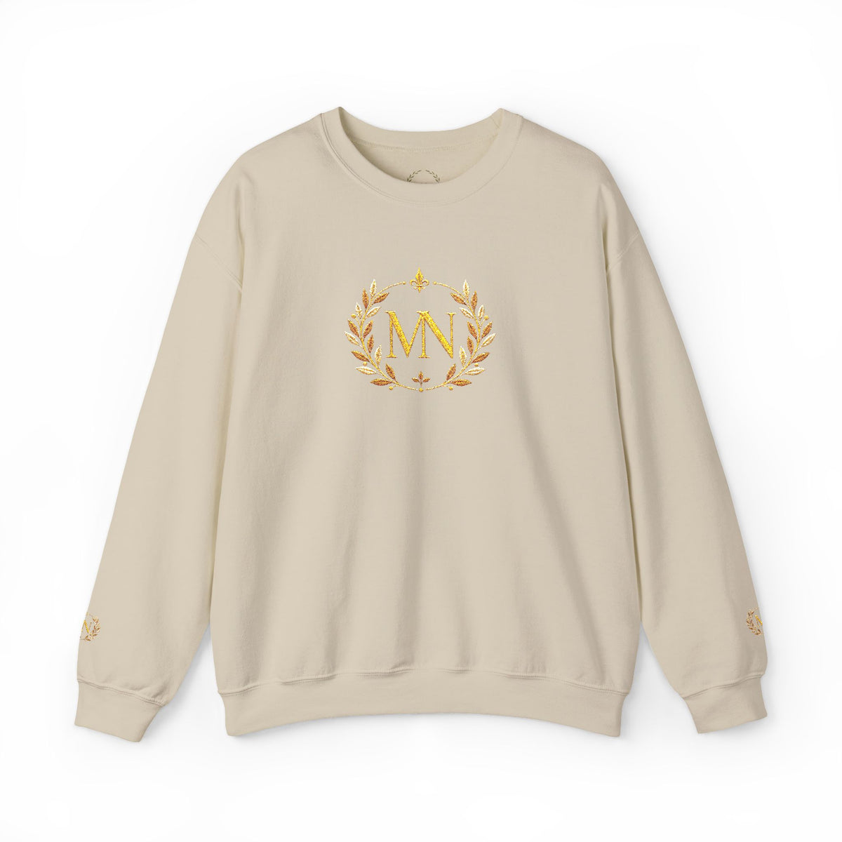 Gold Laurel Monogram Crewneck Sweatshirt